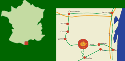 Situation des Pyrénées Orientales en France, et de Saint-Paul